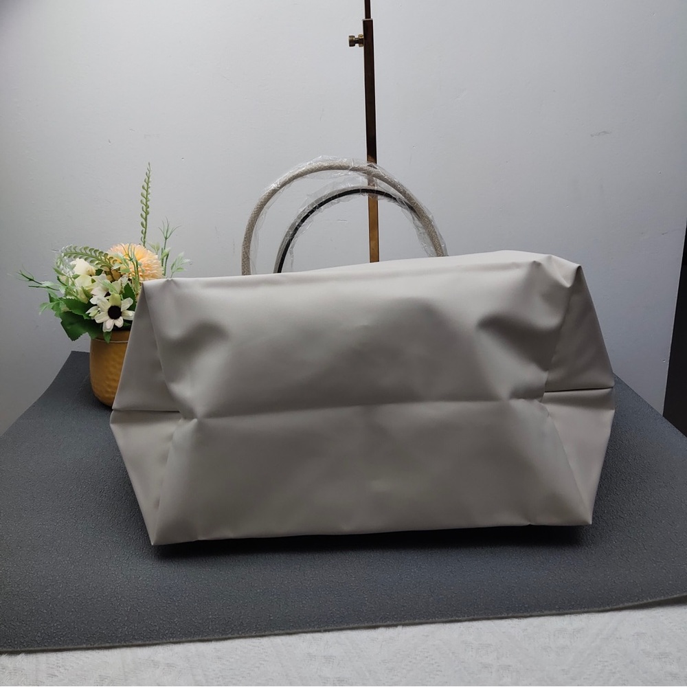 NWT Longchamp Le Pliage Original Large Shoulder Nylon Bag Tote IN OFF WHITE - Picture 3 of 11